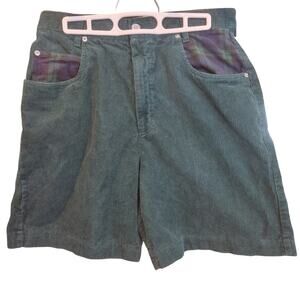 Palmettos Women's 13 Sage Green Plaid Pocket Corduroy Shorts